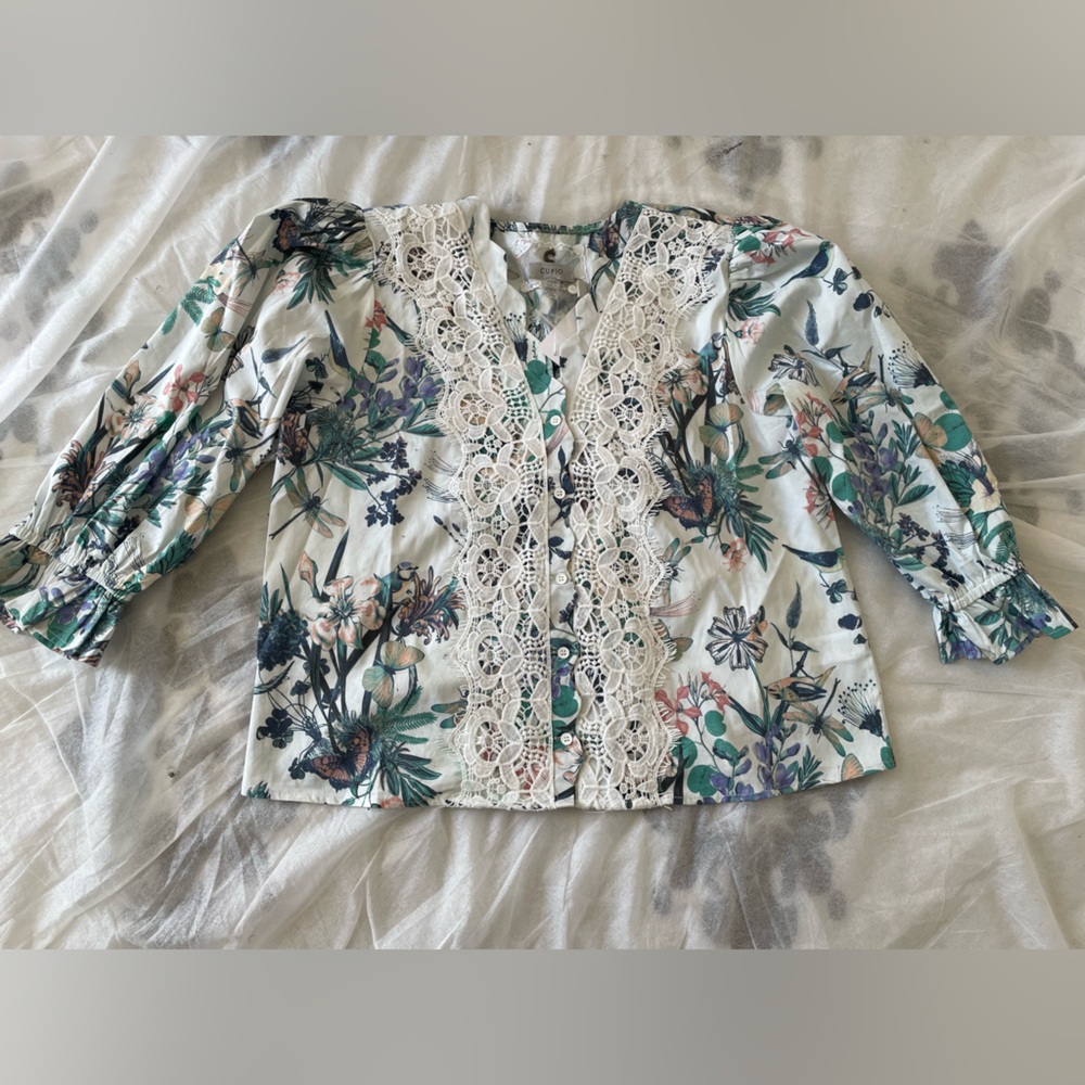 Floral Lace Blouse with Intricate Design